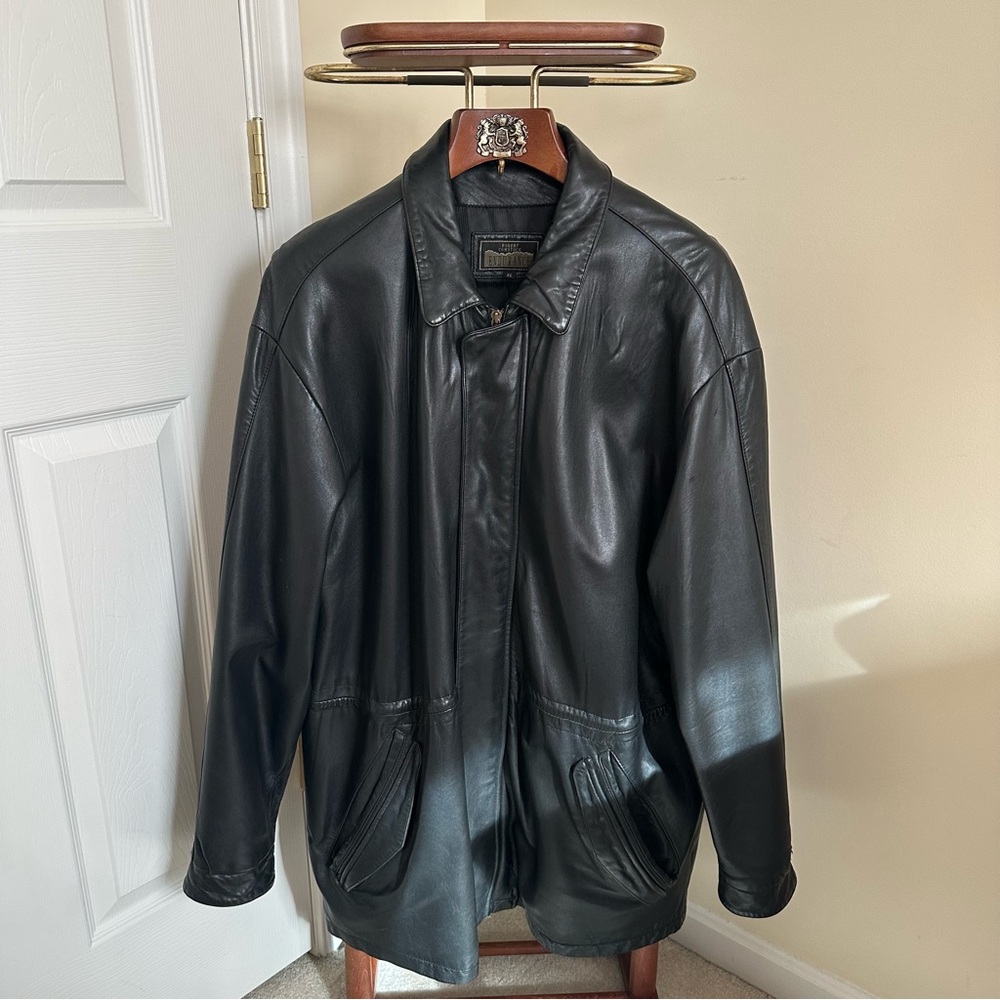 ROBERT COMSTOCK ENDURANCE Men’s Black Leather Jacket Size 46